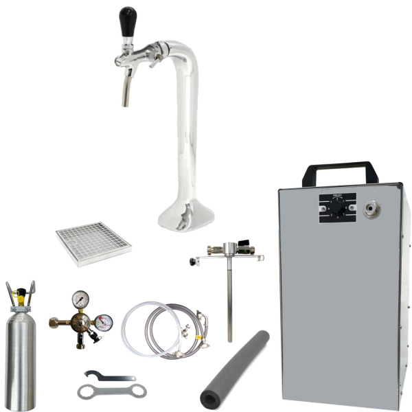 Bier Zapfanlage 60 L/h SET 1-leitig Schanksäule Cobra Adapter 5 Liter 2kg CO2