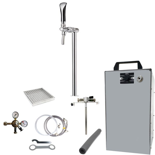 Bier Zapfanlage 60 L/h SET 1-leitig - Schanksäule Tube - Adapter 5 Liter Dosen