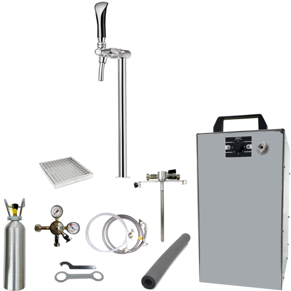 Bier Zapfanlage 60 L/h SET 1-leitig Schanksäule Tube Adapter 5 Liter Dose 2kg CO2