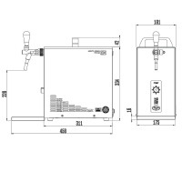 Bierkühler Zapfanlage Bierzapfanlage Zapfgerät mit Membranpumpe - 25 Liter/h