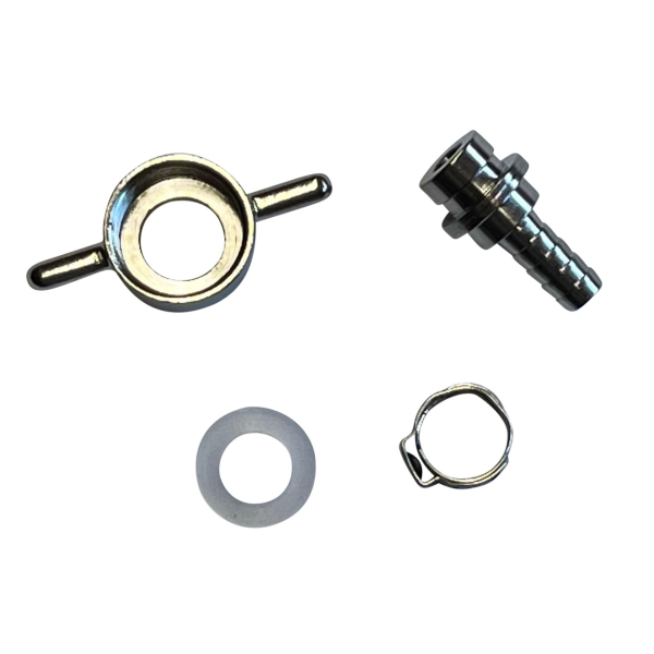 Schlauchtüllen SET Anschlußset Bier 5/8 Zoll Flügelmutter Tülle gerade Edelstahl 10mm