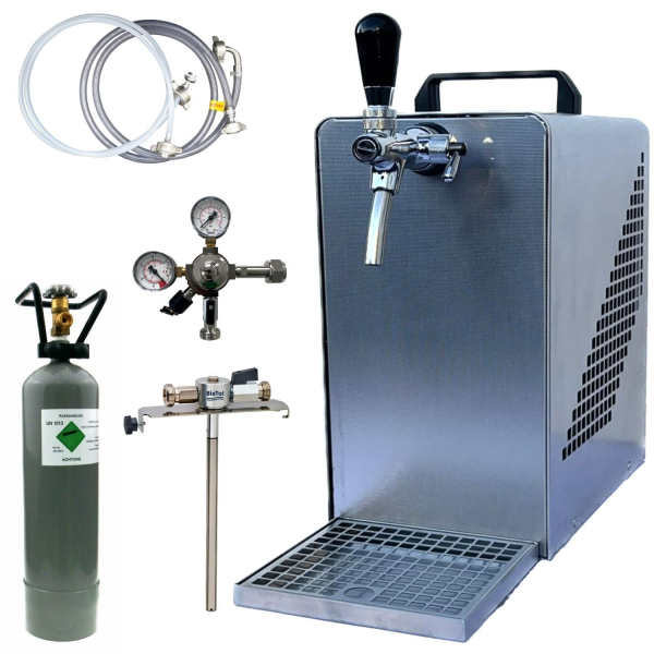 BieTal® Bierzapfanlage Bierkühler Zapfanlage 30 Liter/h - SET - 5 Liter Adapter - 2 Kg CO2