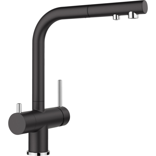 Wasserhahn Küchenarmatur Blanco FONTAS-S II Silgranit Schwarz ausziehbarer Auslauf