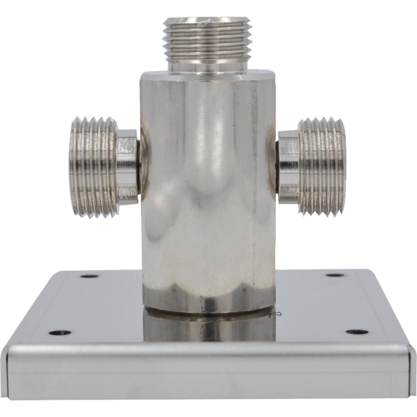 Wandarmatur für 2 Co2 Flaschen auf Edelstahlplatte für 2 Flaschen