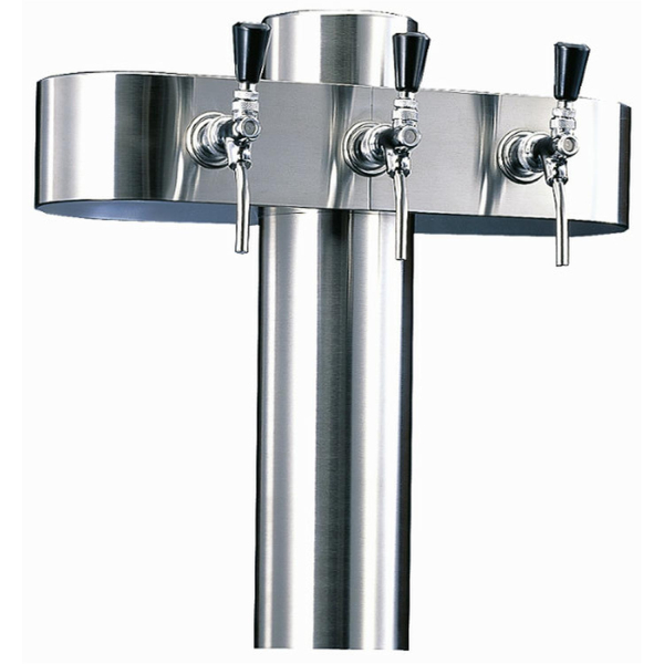 Balkenschanksäule Schanksäule Bierzapfsäule Edelstahl matt geschliffen 4-leitig