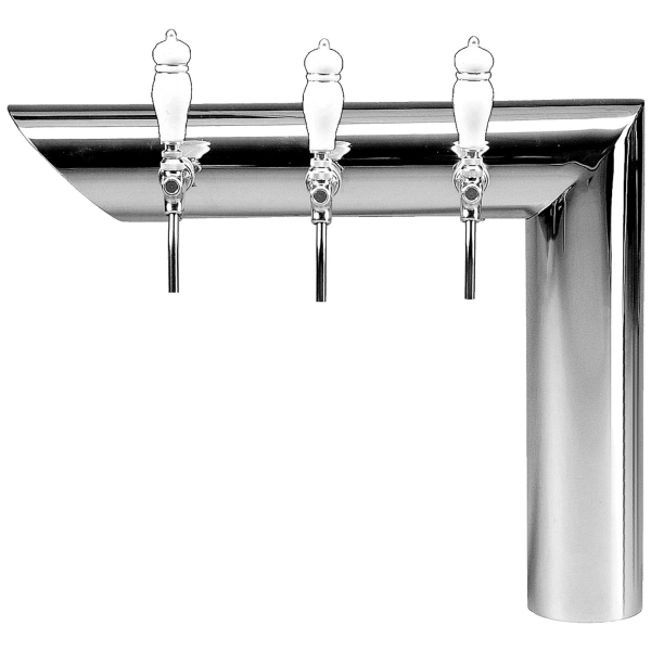 Winkelschanksäule Schanksäule Bierzapfsäule Edelstahl matt geschliffen 4-leitig