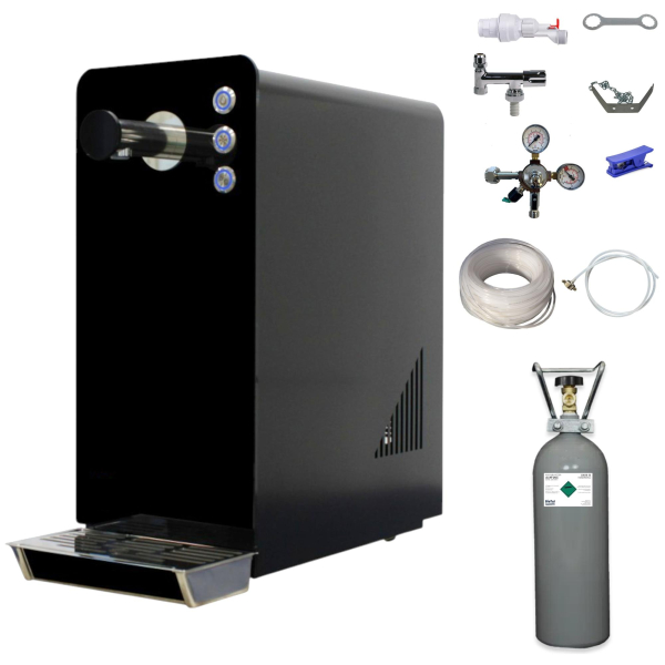 Tafelwasseranlage BieTal® BT-15 Komplettset Wassersprudler Sprudelwasser schwarz