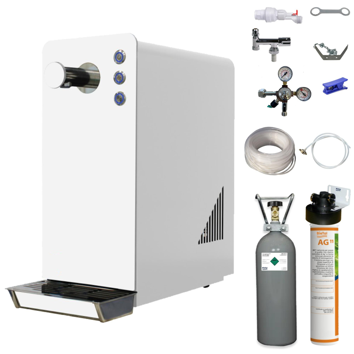 Wassersprudler BieTal® BT-15 L/h weiß SET mit Filter