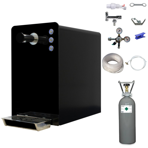 Tafelwasseranlage BieTal® BT-30 Komplettset Wassersprudler Sprudelwasser schwarz