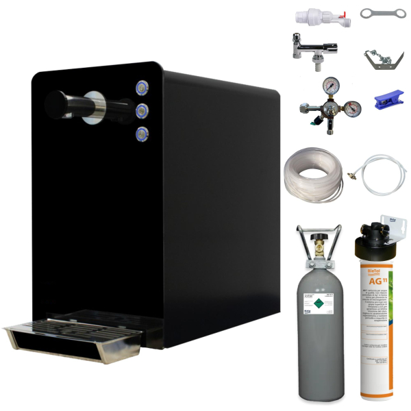 Tafelwasseranlage BieTal® BT-30 SET Wassersprudler Sprudelwasser schwarz mit Filter