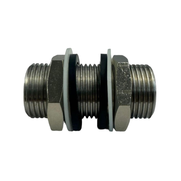 Gewindestutzen Durchgangsstutzen Doppelverschraubung - 5/8 Zoll - 50 mm - NW 10mm