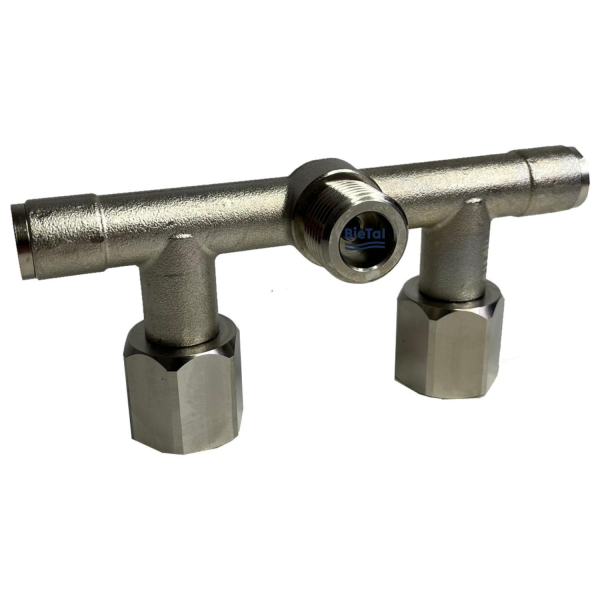 Hochdruck CO2 Wandverteiler 4-leitig Sodastream Flaschen mit Klemmen + Schrauben