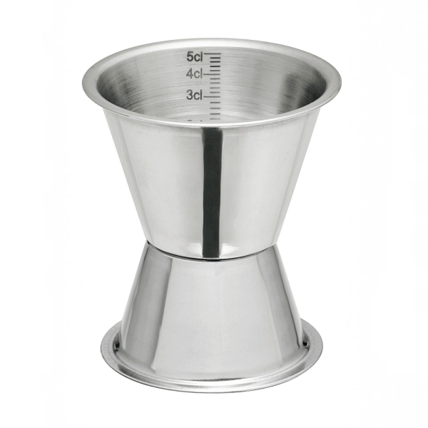 Jigger Messbecher 30/50 ml aus Edelstahl mit cl-Skala für Gastro & Bar