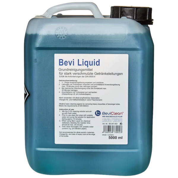 Alkalisches Grundreinigungsmittel Bevi Liquid Reinigung Schankanlage 5 Liter