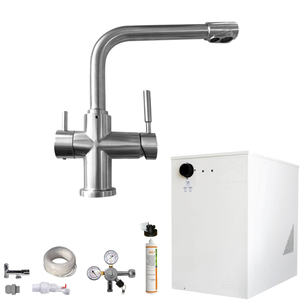 Wassersprudler BieTal® BT-30U Tafelwassergerät 3-Wege L Hahn Edelstahl Filter