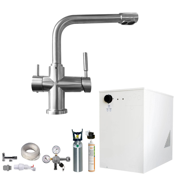 Wassersprudler BieTal® BT-30U Tafelwassergerät 3-Wege L Hahn Edelstahl Filter 2Kg CO2