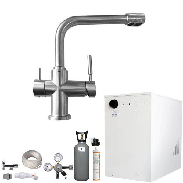 Wassersprudler BieTal® BT-30U Tafelwassergerät 3-Wege L Hahn Edelstahl Filter 6Kg CO2