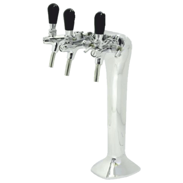 BieTal® Schanksäule Sprudel Wasser Zapfsäule Classic Cobra 3-ltg Chrom & Zapfhähne