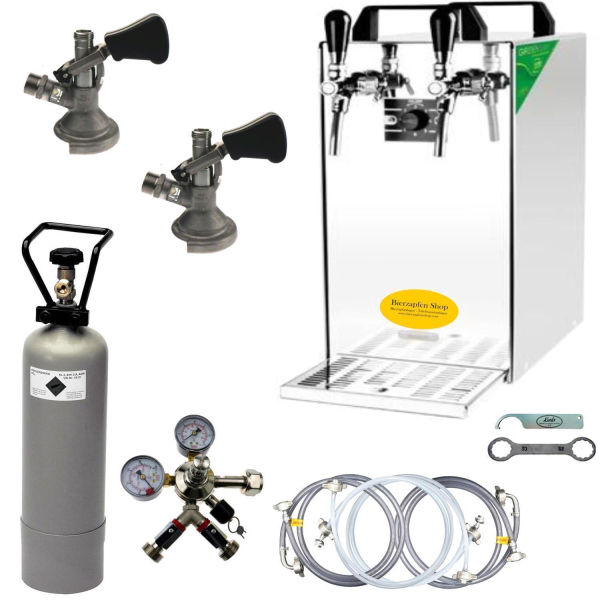 Bierkühler Bierzapfanlage 60 L 2-ltg KOMPLETTSET - KONFIGURATOR - CO2 6 kg