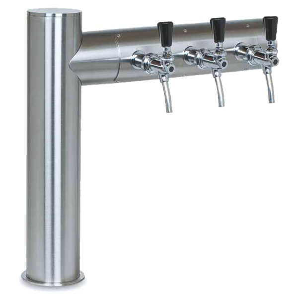 Winkelschanksäule Schanksäule Edelstahl Bierzapfsäule Kupfer antik 3-leitig