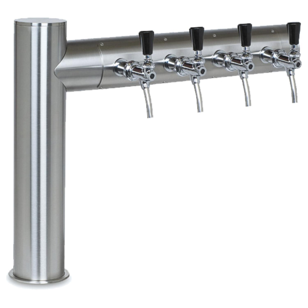 Winkelschanksäule Schanksäule Edelstahl Bierzapfsäule Kupfer antik 4-leitig