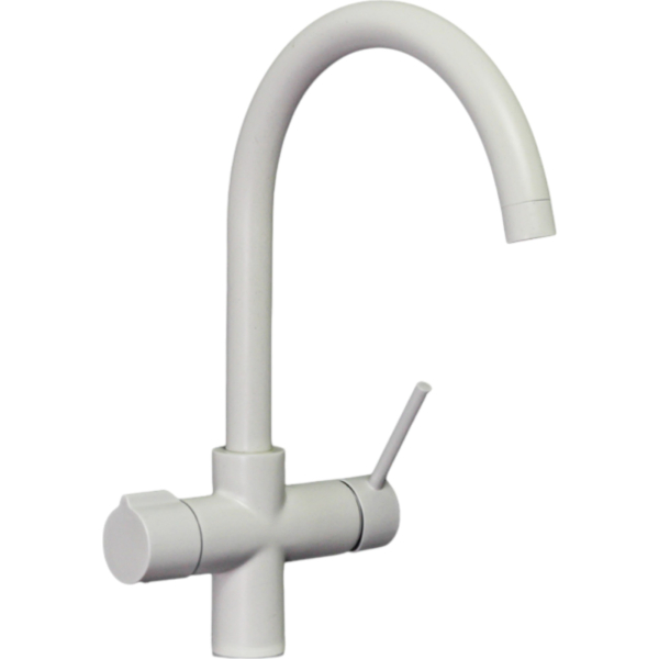 Mischbatterie Küche BieTal® BT-504 5-Wege Wasserhahn Weiß Granit C-Auslauf