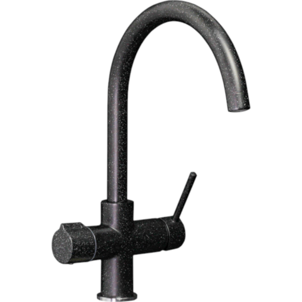Mischbatterie Küche BieTal® BT-504 5-Wege Wasserhahn Schwarz Granit C-Auslauf