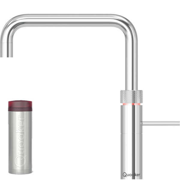 Quooker Fusion Square verchromt glänzend mit kochendes Wasser Reservoire PRO3