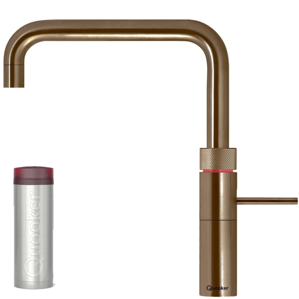 Quooker Fusion Square Messing Patina mit kochendes Wasser Reservoire PRO3
