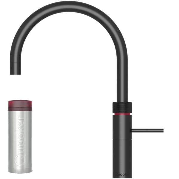 Quooker Fusion Round schwarz mit kochendes Wasser Reservoire PRO3