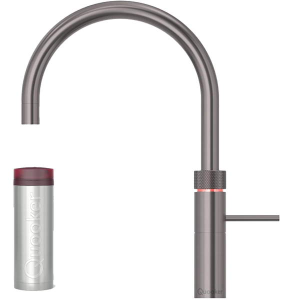 Quooker Fusion Round Gunmetal mit kochendes Wasser Reservoire PRO3