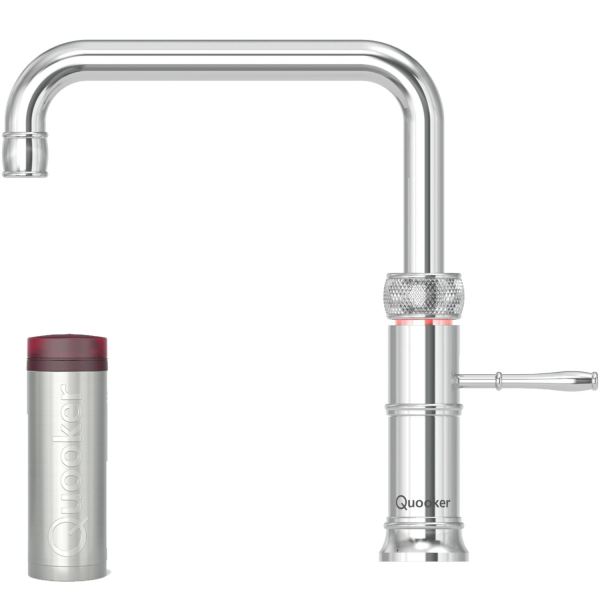 Quooker Classic Fusion Square verchromt glänzend mit kochendes Wasser Reservoire PRO3