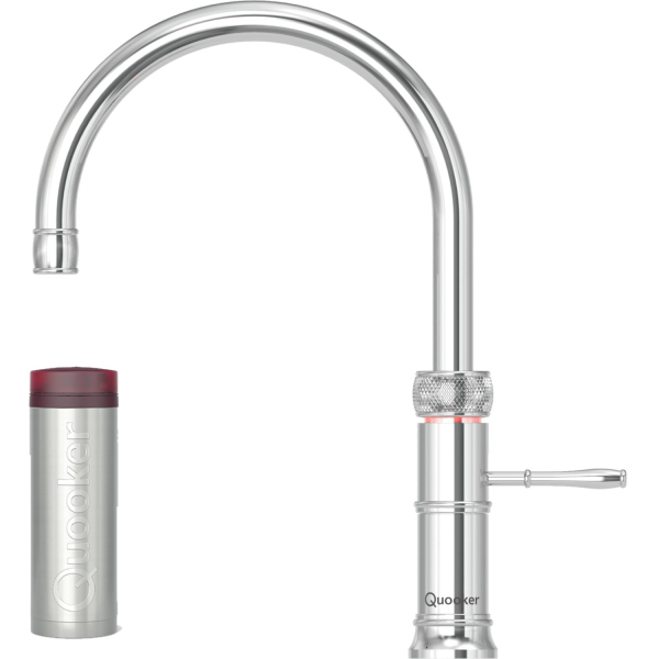 Quooker Classic Fusion Round verchromt glänzend mit kochendes Wasser Reservoire PRO3