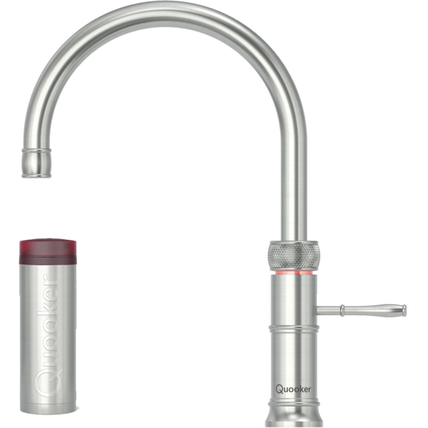 Quooker Classic Fusion Round Voll Edelstahl mit kochendes Wasser Reservoire PRO3