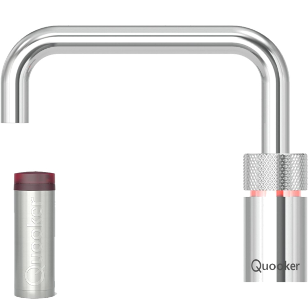 Quooker Nordic Square single tap verchromt glänzend mit kochendes Wasser Reservoire PRO3