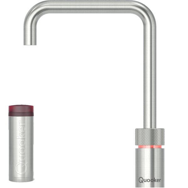 Quooker Nordic Square single tap Voll Edelstahl mit kochendes Wasser Reservoire PRO3