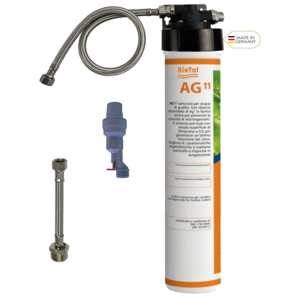 BieTal® Trinkwasserfilter System Aktivkohle & AquaStop direkt an den Wasserhahnanschluß