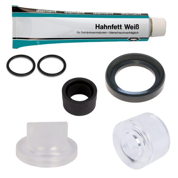 Dichtungssatz Reparaturset für Zapfkopf Typ S Korb mit Schankhahnfett