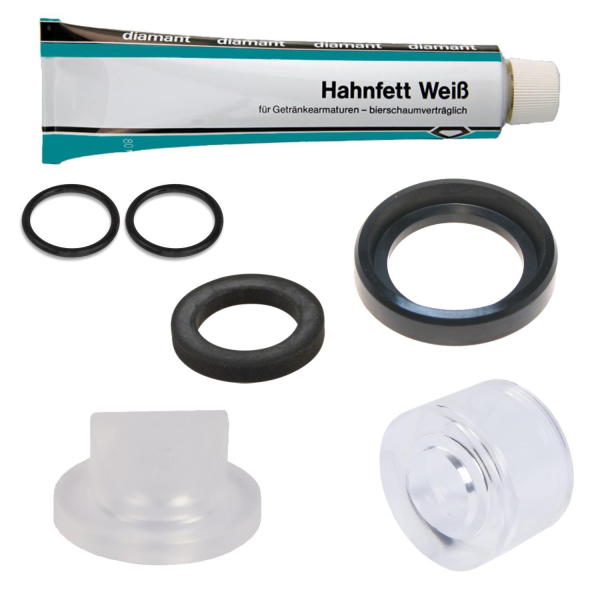 Dichtungssatz Reparaturset für Zapfkopf Typ D Korb/Draft mit Schankhahnfett