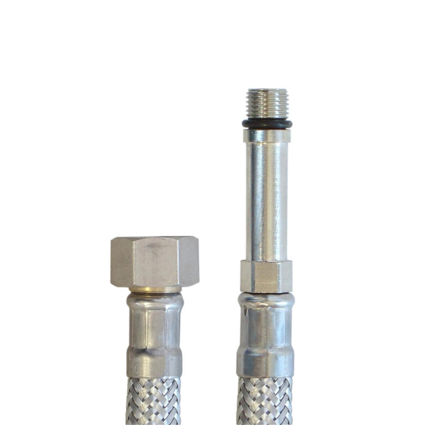 Flex Panzerschlauch 35cm 3/8 Zoll IG x M8x1 AG lang Armaturenanschluss Mischbatterie