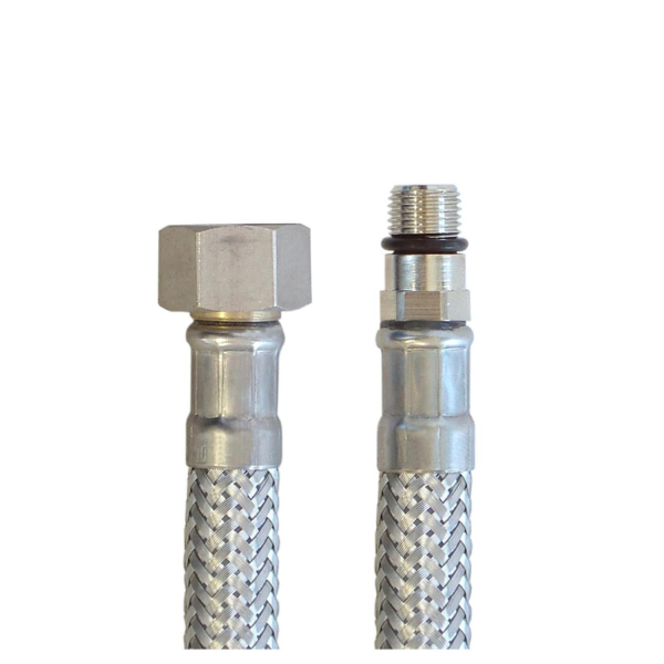 Flex Panzerschlauch 20cm 3/8 Zoll IG x M10x1 AG kurz Armaturenanschluss Mischbatterie