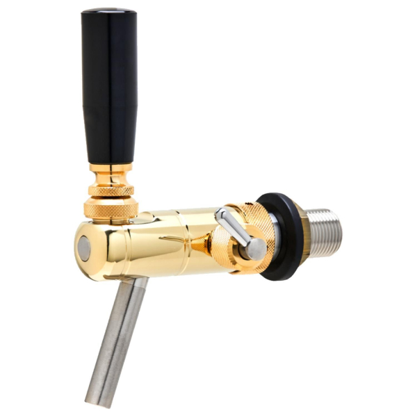 Raffeiner Junior Kompensator Schankhahn Edelstahl Gold poliert 35 mm Zapfhahn