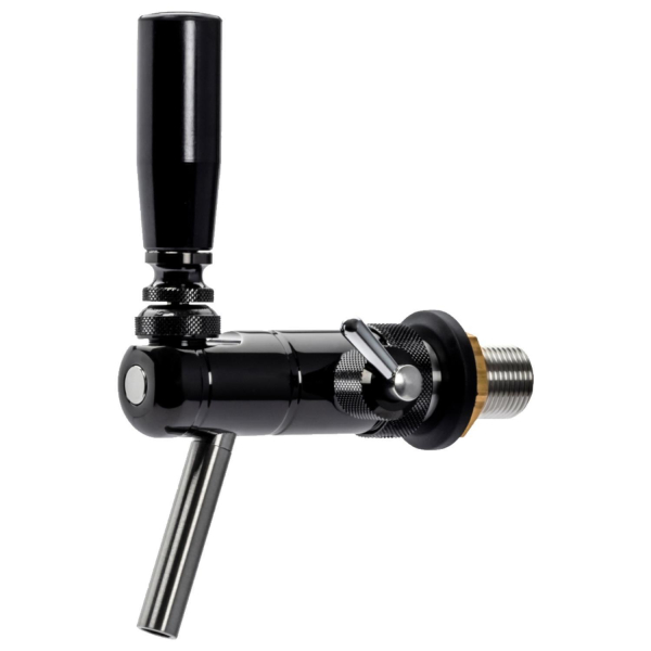 Raffeiner Junior Kompensator Schankhahn Edelstahl schwarz poliert 55mm Zapfhahn