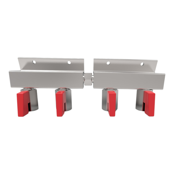 CO2 Wandverteiler Gasverteiler mit Absperrventil 4-leitig 1/4 Zoll Innengewinde