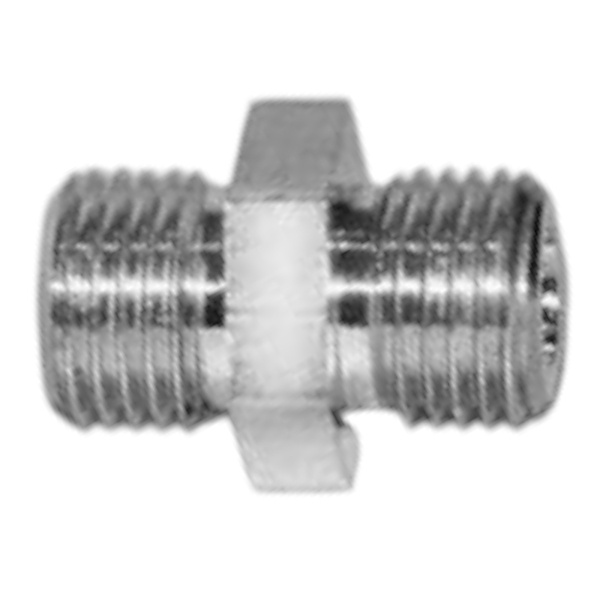 Doppelnippel Doppel Gewindenippel 6-Kant - 1/4 Zoll - Messing vernickelt