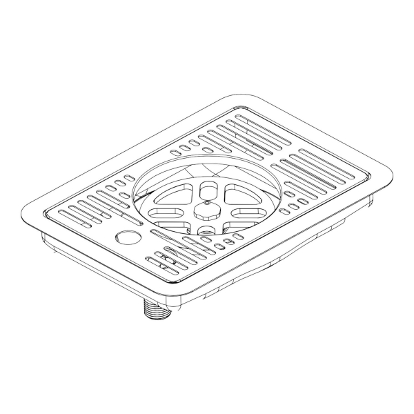 BieTal® Einbau Theken Abtropf Schale Kasten 15x22cm Gläserdusche & Ablauf mittig