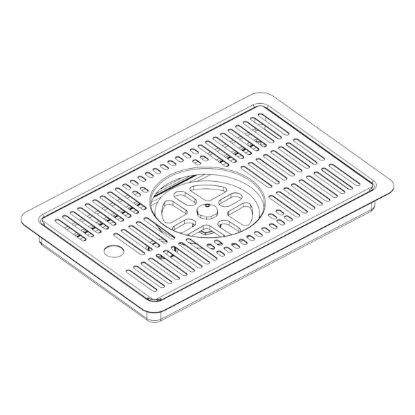 BieTal® Einbau Theken Abtropf Schale Kasten 30x18cm Gläserdusche & Ablauf mittig