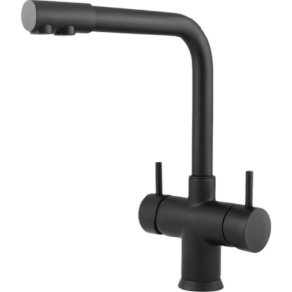 Mischbatterie Küche BieTal® BT-501 5-Wege Wasserhahn Schwarz L-Auslauf