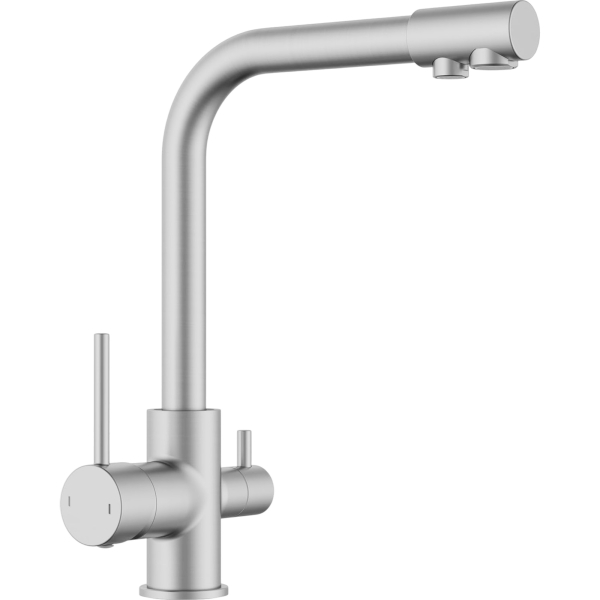 Wasserhahn Küche Mischbatterie BieTal® BT-365 3-Wege L-Aus Messing Edelstahl Look