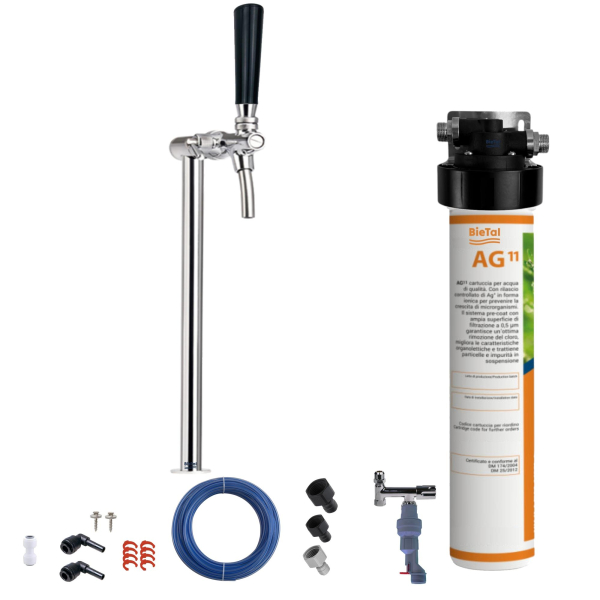 BieTal® Trinkwasserfilter System Aktivkohle Schanksäule One 1-leitig Wasserstop